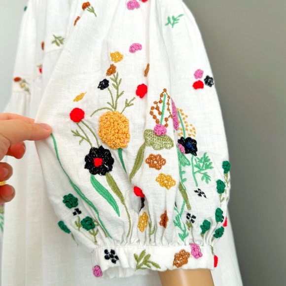 ZARA Boho Romantic Floral Embroidered Festival Midi Dress. Medium. - Picture 3 of 16